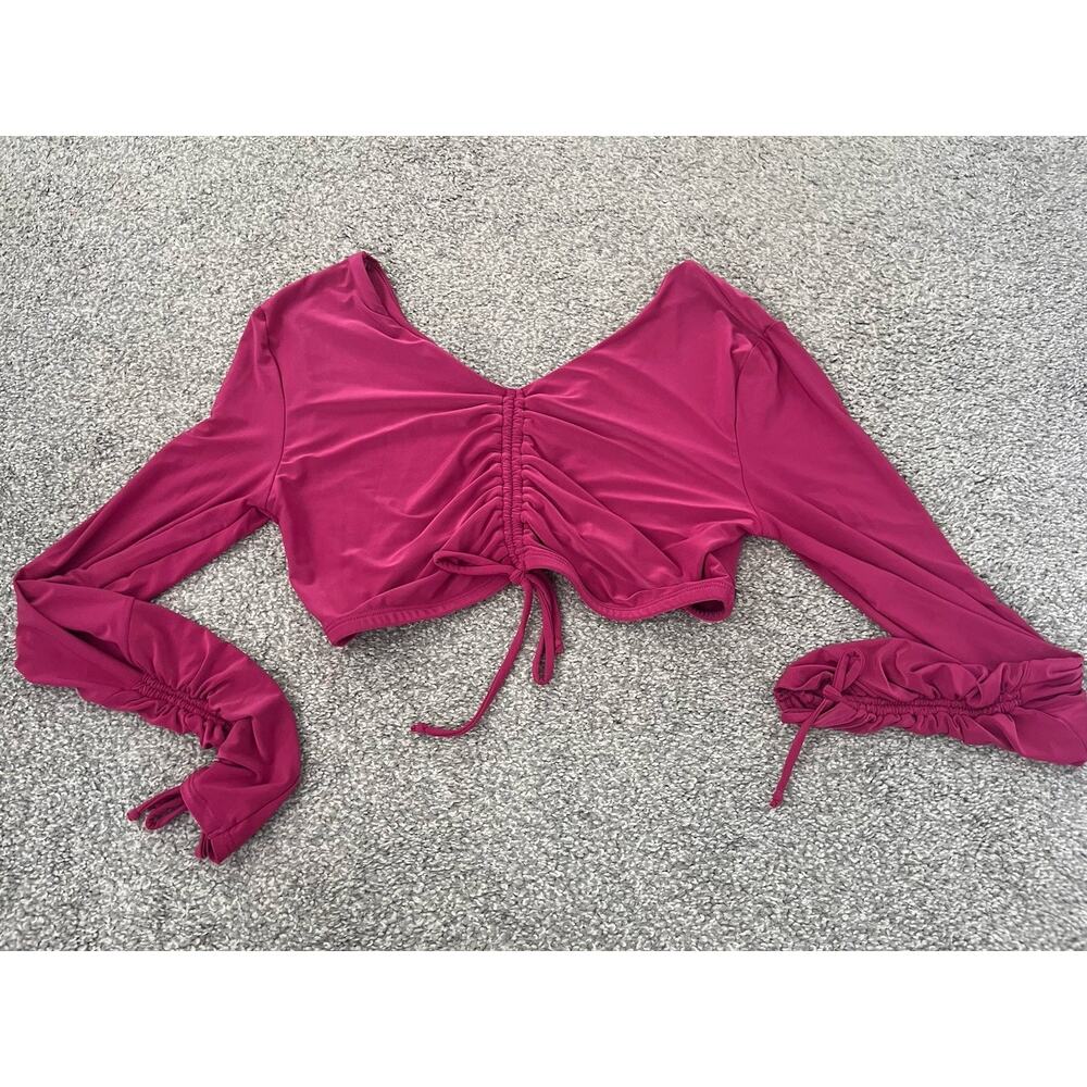 Tiger Friday Maroon Long Sleeve NWOT Adult Large Ballet Crop LL